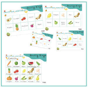 finurlig Bingo - Fruits and Vegetables