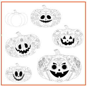 Halloween - DoodleSkabelon - Græskar