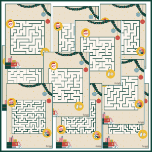 Finurlige labyrinter - Jul - Sværhedsgrad 2