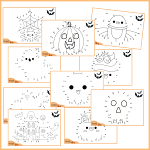 Prik til prik opgaver – Tallene 1-30 – Halloween
