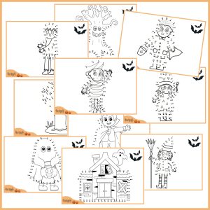 Prik til prik opgaver – Tallene 1-50 – Halloween