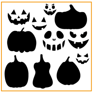 Halloween - Udklipsskabeloner - Græskar